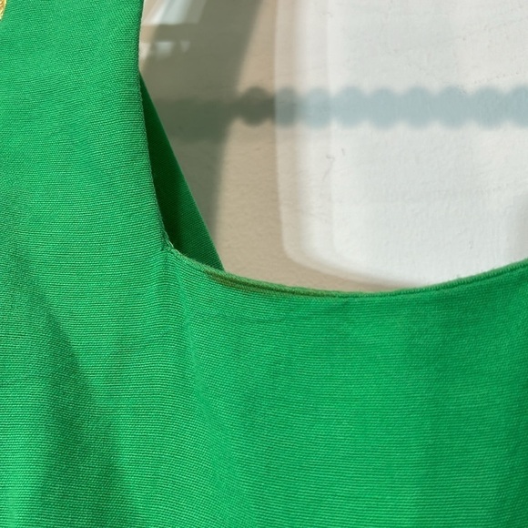 Vintage 90s CACHE wide leg jumpsuit halter gold X romper women’s size 8 green - Picture 4 of 10